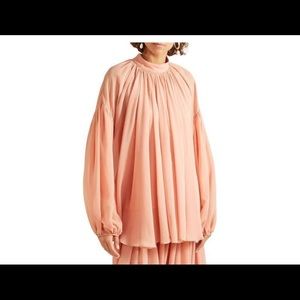 stella mccartney silk blush pink high neck blouse